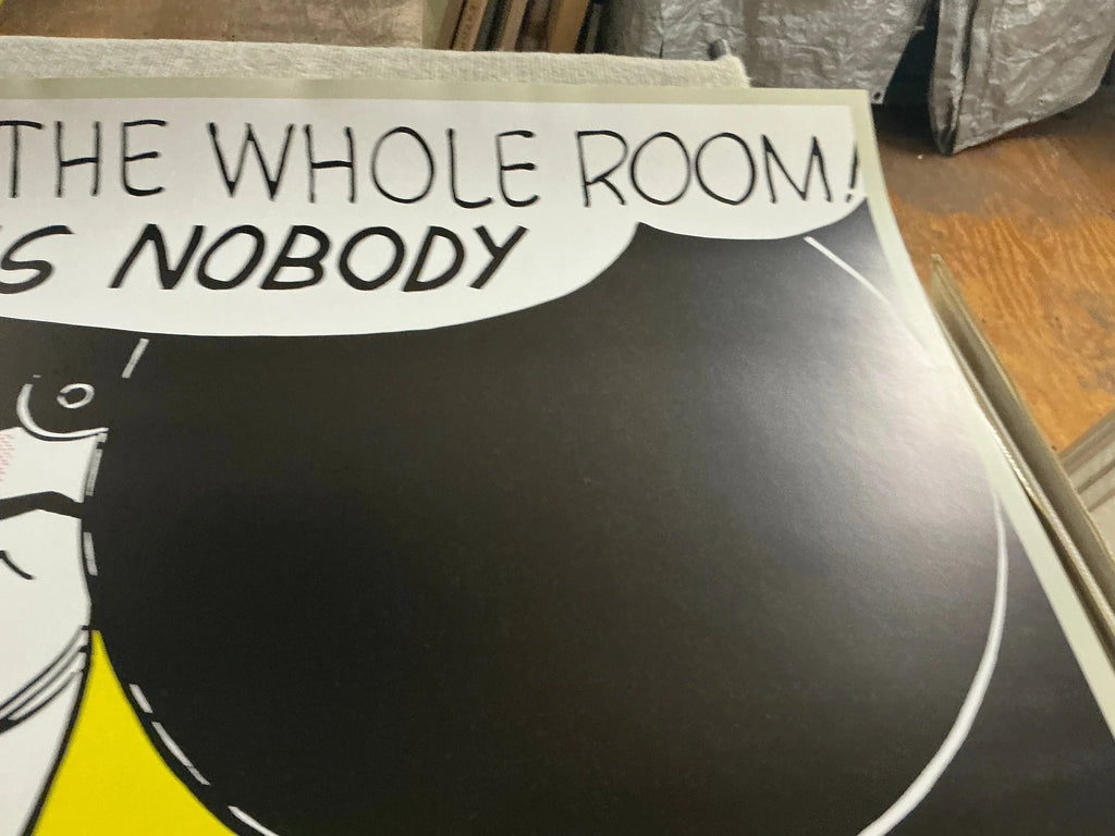 Roy Lichtenstein serigraph titled "I Can See The Whole Room" from 1989, featuring bold comic-style pop art imagery.