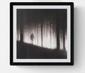 Framed offset lithograph print of Robert Longo's "Surrendering the Absolutes" 2009 artwork, showcasing bold black and white abstract design.