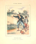 Vintage French lithograph art print by Louis Aubert titled Ces Bons Parisiens, 1945, featuring Parisian street scene.