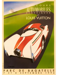 Original 1996 Louis Vuitton Razzia Bagatelle hand-signed serigraph poster, featuring vibrant artwork and luxury branding.