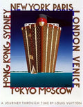 Louis Vuitton Original Razzia Journey Through Time hand-signed poster featuring LV branding and artistic design.