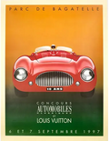 Vintage Louis Vuitton Bagatelle 1997 serigraph poster featuring vibrant colors and classic design, original collectible artwork.