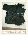 Louise Nevelson at 85 art poster showcasing her abstract sculptures from the 1985 exhibition by renowned artist Louise Nevelson.
