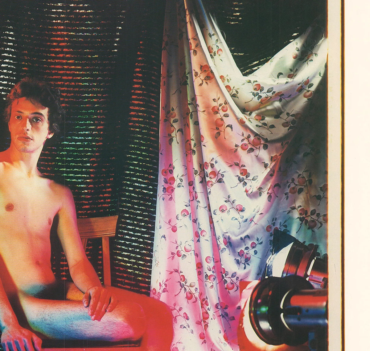 Original Lucas Samaras Polaroid photographs exhibition poster from 1969-1983, featuring colorful and abstract images.