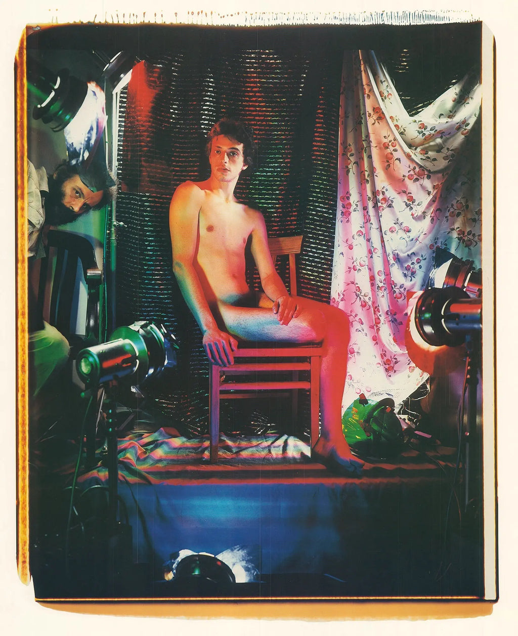 Vintage Lucas Samaras Polaroid photographs art poster from 1969-1983 exhibition, showcasing his unique photographic style.