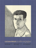 Lucian Freud Man at Night Self Portrait 1989 lithograph poster showing a moody portrait of the artist at night.