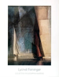 Lyonel Feininger Stiller Tag am Meer III 1985 exhibition poster featuring abstract artwork and vibrant colors by the artist.