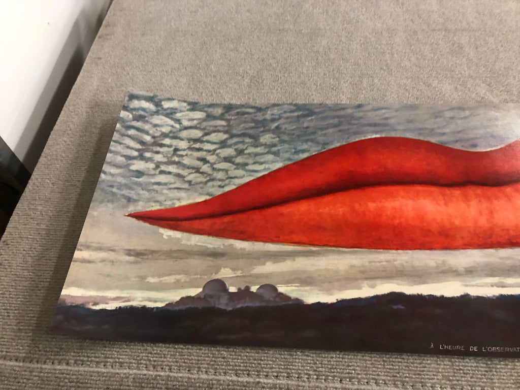 Man Ray Lips 1966 original exhibition offset lithograph art poster showing bold lips in black and white with artistic details