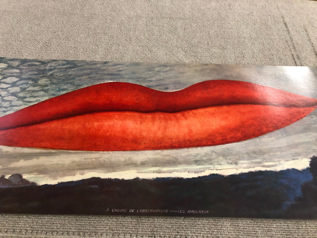Man Ray Lips 1966 original exhibition offset lithograph art poster featuring bold lips and abstract design by artist Man Ray.