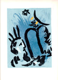 Marc Chagall Moise 1963 offset lithograph art print showcasing vibrant colors and detailed biblical scene by the artist