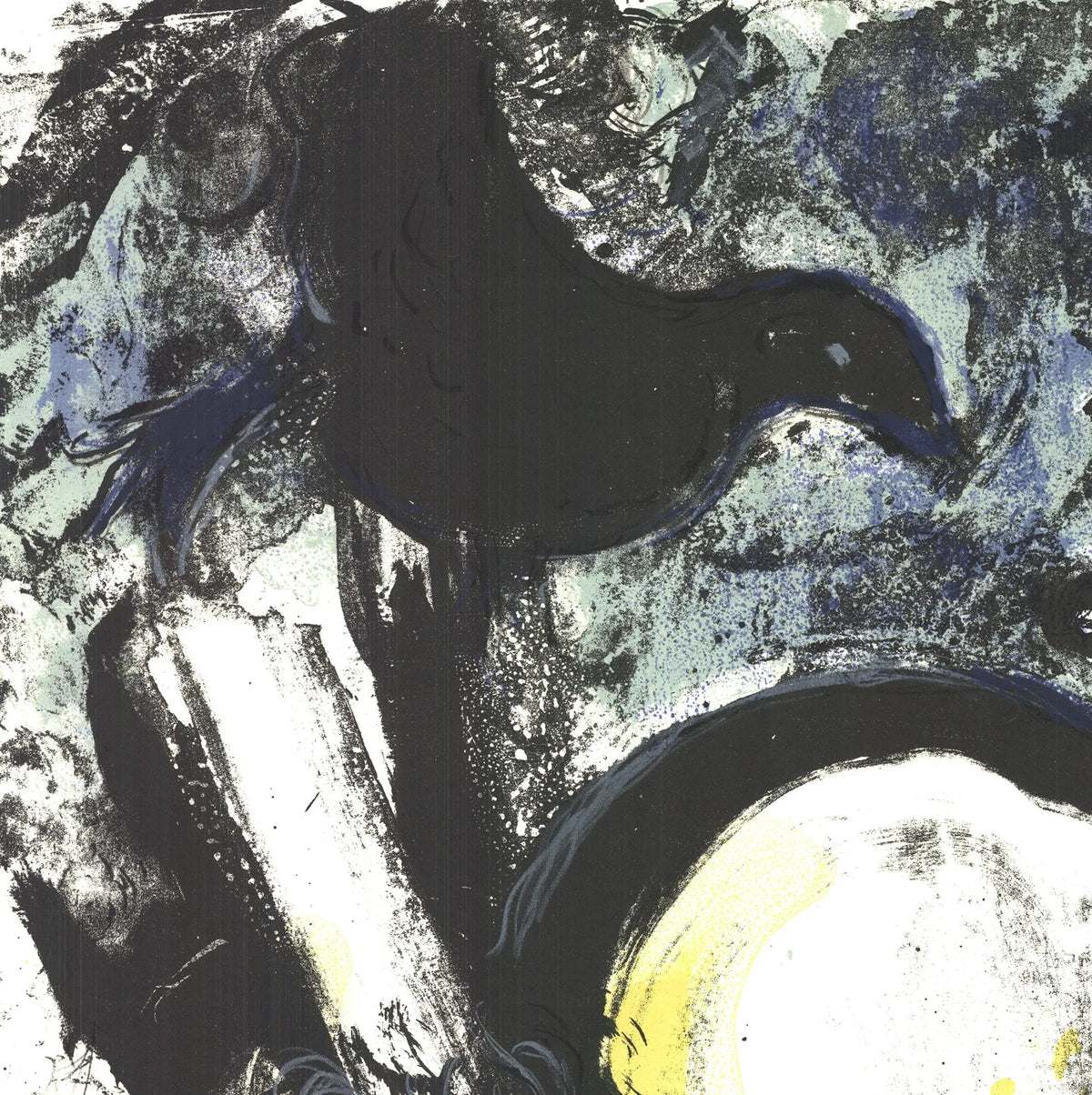 Marc Chagall lithograph of Moses with the tablets of law, created in 1962, featuring vibrant colors and detailed artistic design.