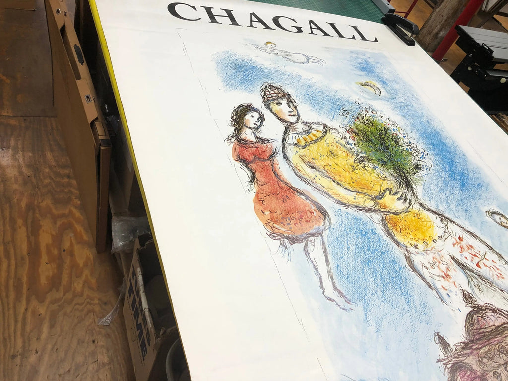 Marc Chagall Opera Bleu 2004 lithograph poster from Musée Maillol exhibition, featuring vibrant blue artwork by Marc Chagall.