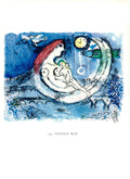 Original Marc Chagall Paysage Blue 1963 offset lithograph art print, vibrant abstract landscape by the renowned artist.
