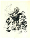 Vintage Marc Chagall lithograph print titled "Songe d'un Amoureux" from 1963, showcasing vibrant colors and artistic details.