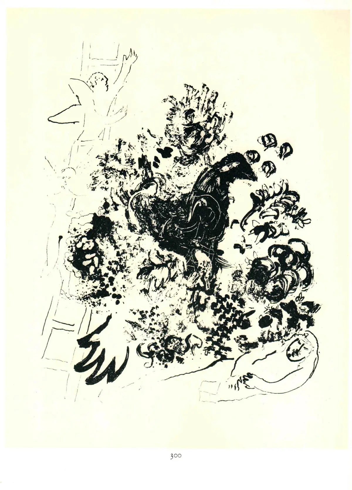 Vintage Marc Chagall lithograph print titled "Songe d'un Amoureux" from 1963, showcasing vibrant colors and artistic details.
