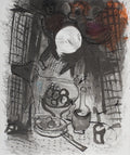 Original 1957 Marc Chagall Still Life with Fruits Mourlot lithograph, showcasing vibrant fruit and abstract artistic style.