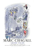 Marc Chagall lithograph art poster titled The Magician Of Paris 1970 Exhibition, featuring vibrant colors and artistic design.