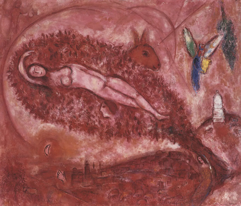 Marc Chagall The Song of Songs II lithograph fine art poster, colorful abstract imagery inspired by Chagall's artwork.
