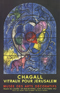 Marc Chagall Tribe of Benjamin 1961 original exhibition lithograph poster featuring vibrant, abstract artwork by the renowned artist.