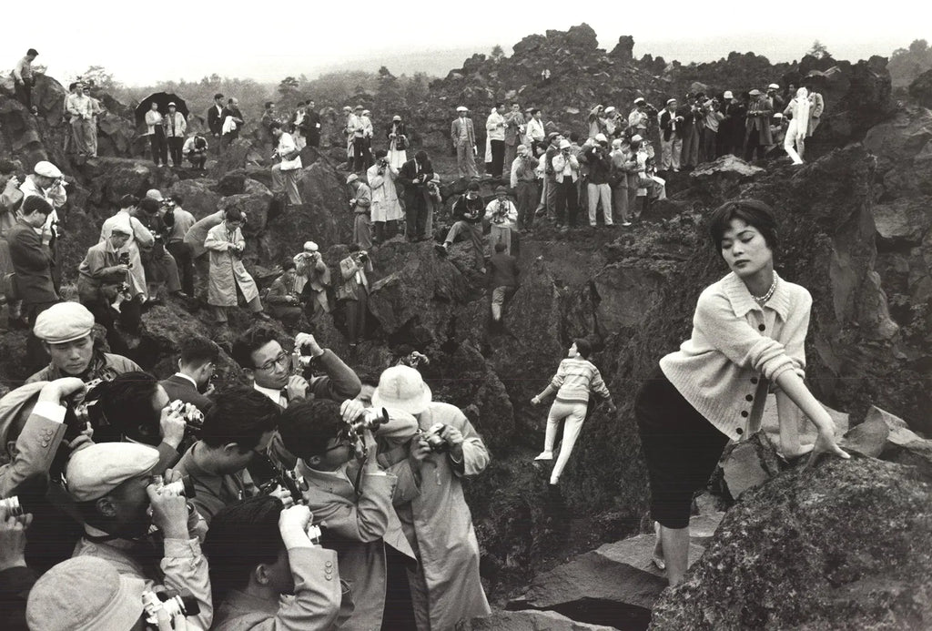 Black and white lithograph art print by Marc Riboud depicting Kuruizawa, Japan, from 1994. Monochrome offset lithograph artwork.