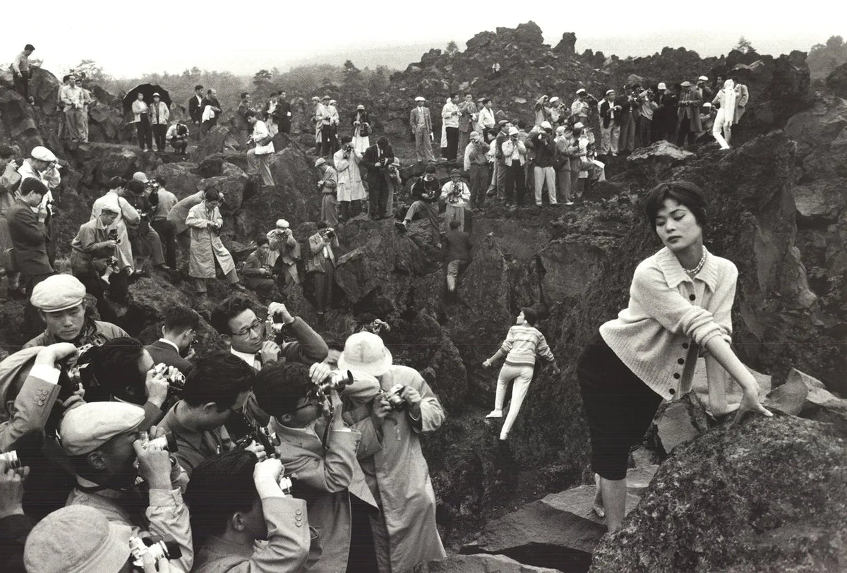 Black and white lithograph art print by Marc Riboud depicting Kuruizawa, Japan, from 1994. Monochrome offset lithograph artwork.