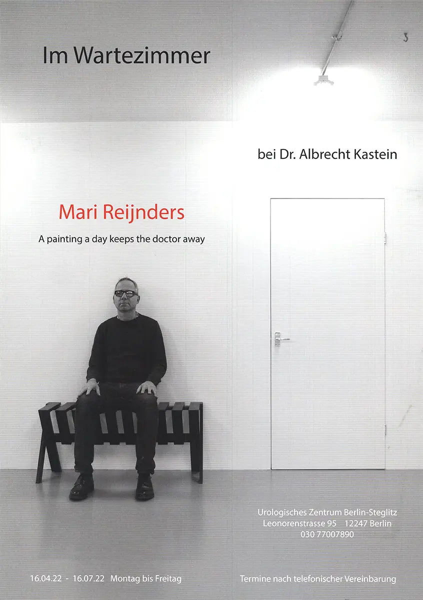 Mari Reijnders lithograph poster for the 2022 A Painting a Day exhibition, featuring abstract artwork in vibrant colors.