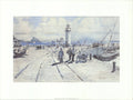 Marin-Marie Lighthouse nautical offset lithograph art poster print featuring maritime lighthouse scene, vintage maritime artwork.