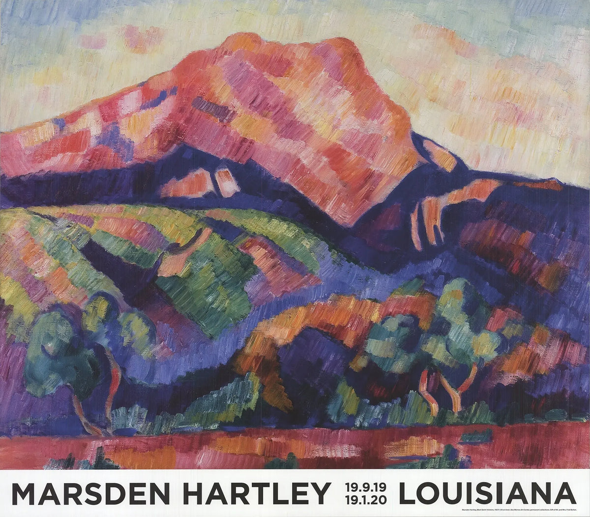 Marsden Hartley Mont Saint-Victoire modernist art poster print showcasing vibrant colors and abstract landscape design.