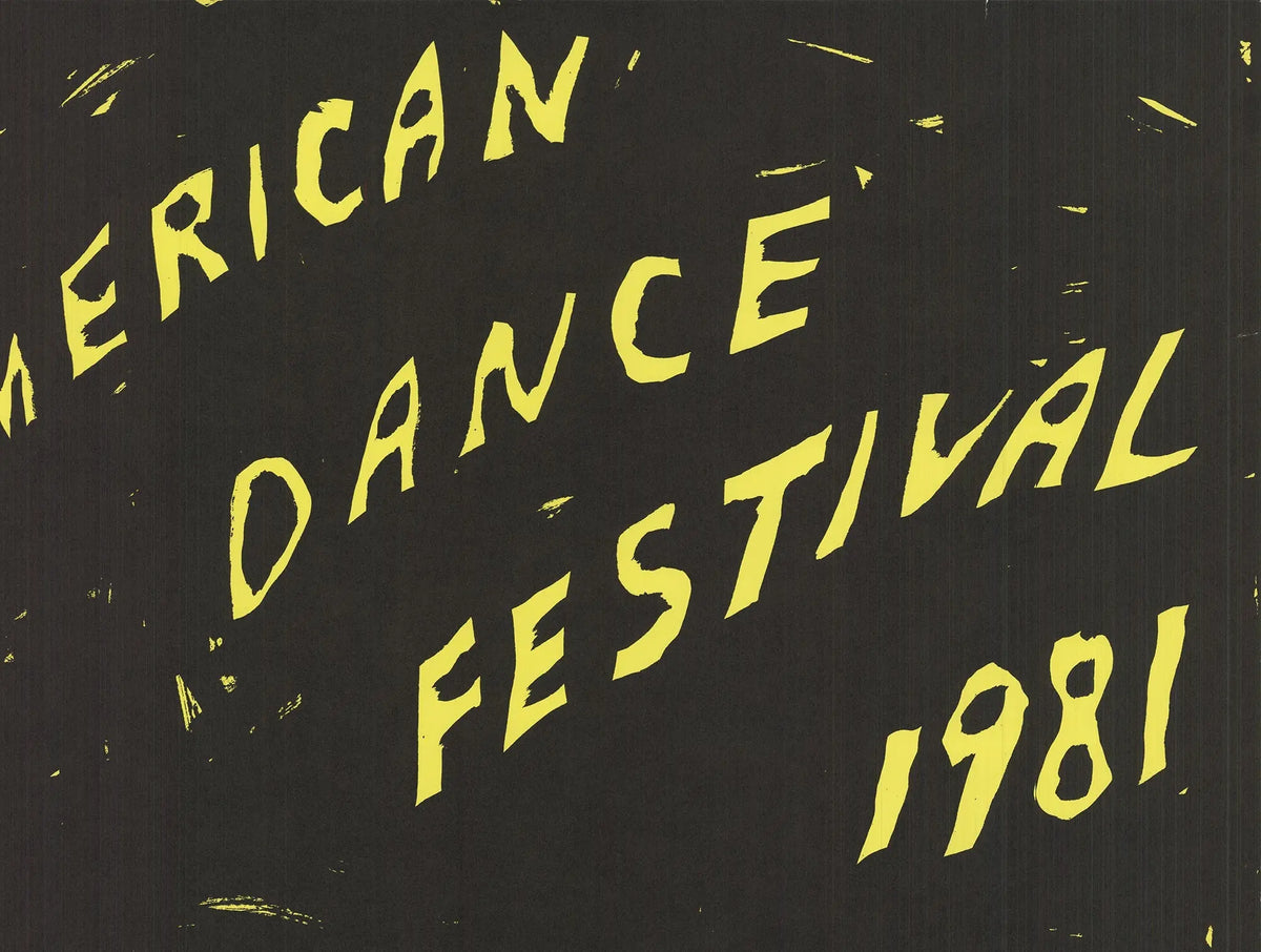 Martha Diamond 1981 American Dance Festival original lithograph exhibition poster, featuring abstract dance-inspired artwork.