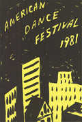 Original Martha Diamond American Dance Festival 1981 signed limited edition lithograph, showcasing vibrant dance-inspired artwork.