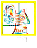 Vintage art print by Martin Engelman titled "Thoughts" from 1967, featuring abstract lithograph artwork.