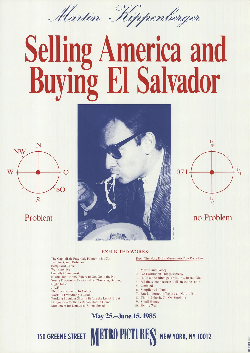 Martin Kippenberger 1985 Selling America original exhibition lithograph poster