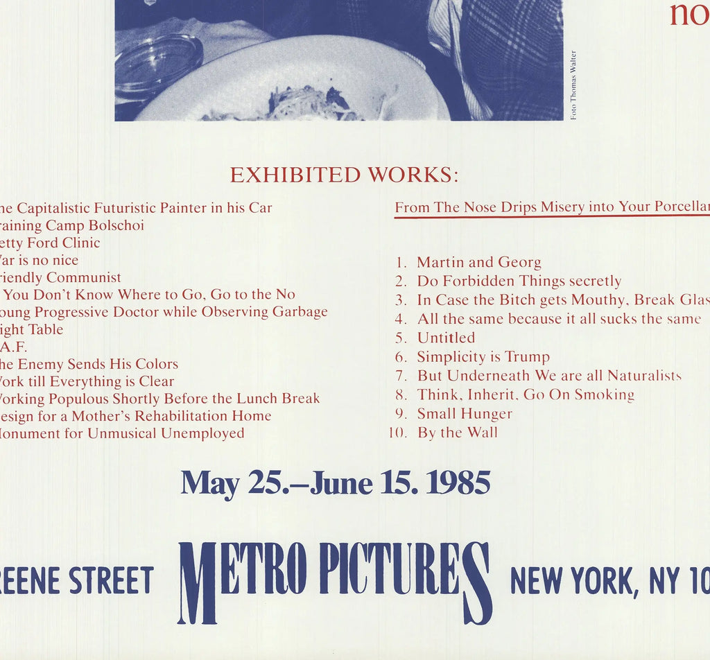 Martin Kippenberger 1985 Selling America original exhibition lithograph poster showing abstract artwork and bold graphic design.