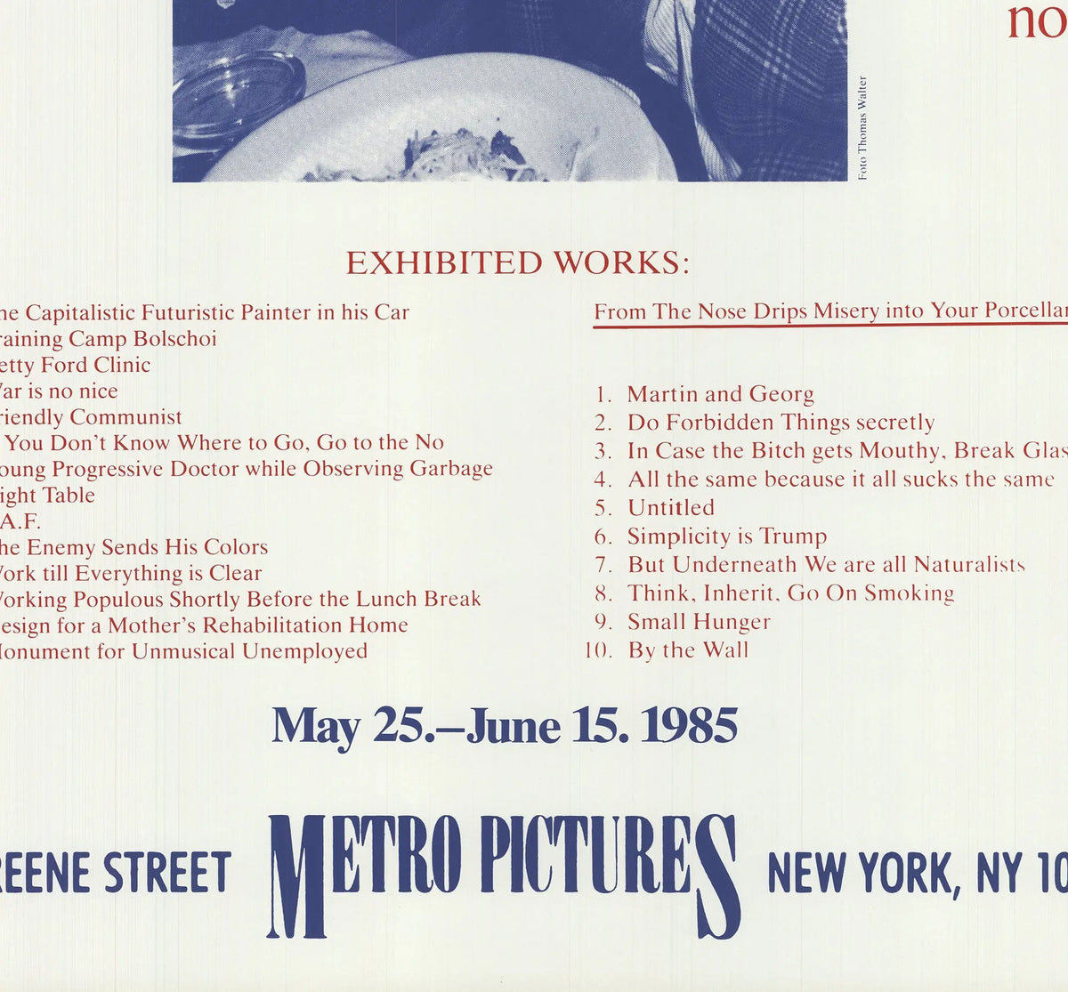 Martin Kippenberger 1985 Selling America original exhibition lithograph poster showing abstract artwork and bold graphic design.