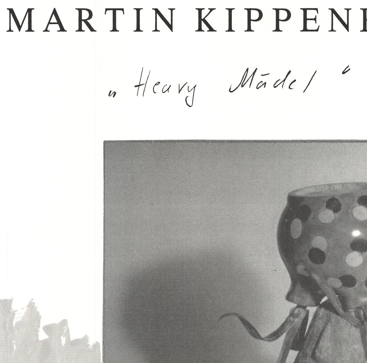 Martin Kippenberger signed 1991 Pace Macgill exhibition offset lithograph poster featuring abstract artwork and bold colors.