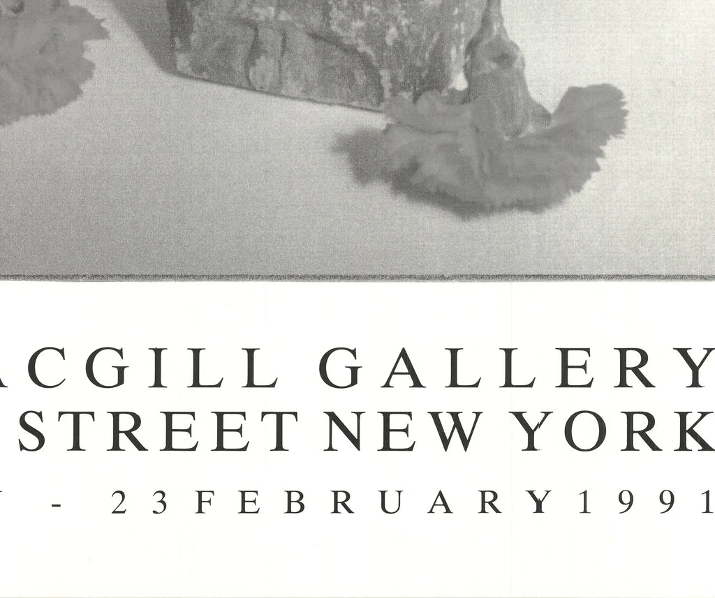 Signed 1991 Martin Kippenberger offset lithograph poster for Pace Macgill exhibition, featuring distinctive artwork and signature.