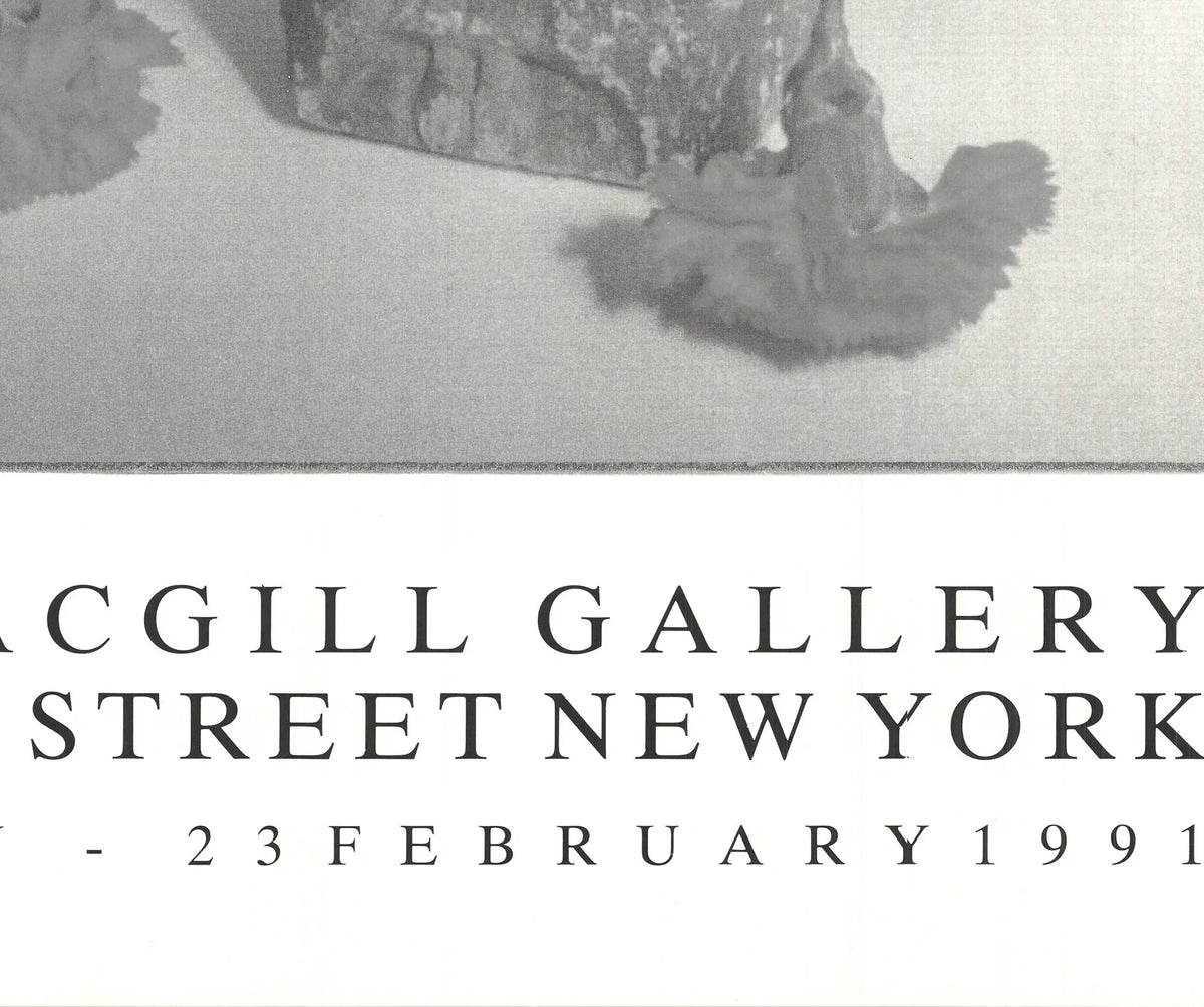 Signed 1991 Martin Kippenberger offset lithograph poster for Pace Macgill exhibition, featuring distinctive artwork and signature.