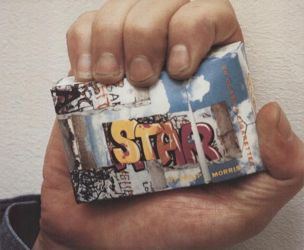Martin Kippenberger Untitled Star Cigarettes offset lithograph art poster print showing abstract design and bold graphics.