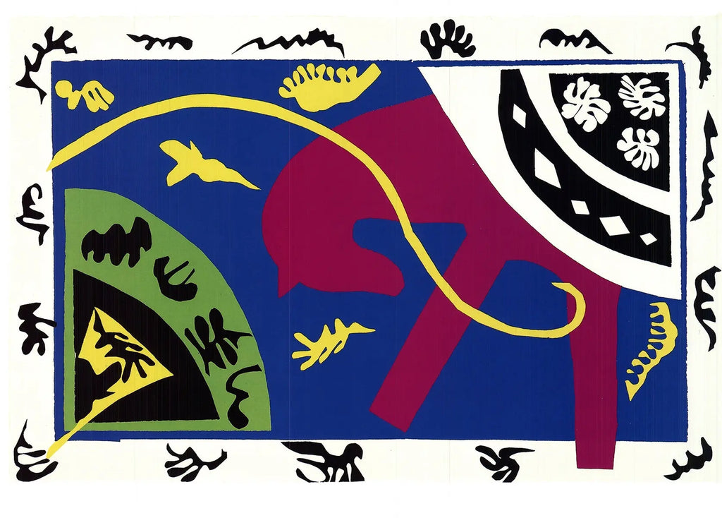 Henri Matisse lithograph poster featuring The Horse, The Equestrienne, and The Clown with colorful, expressive art style.