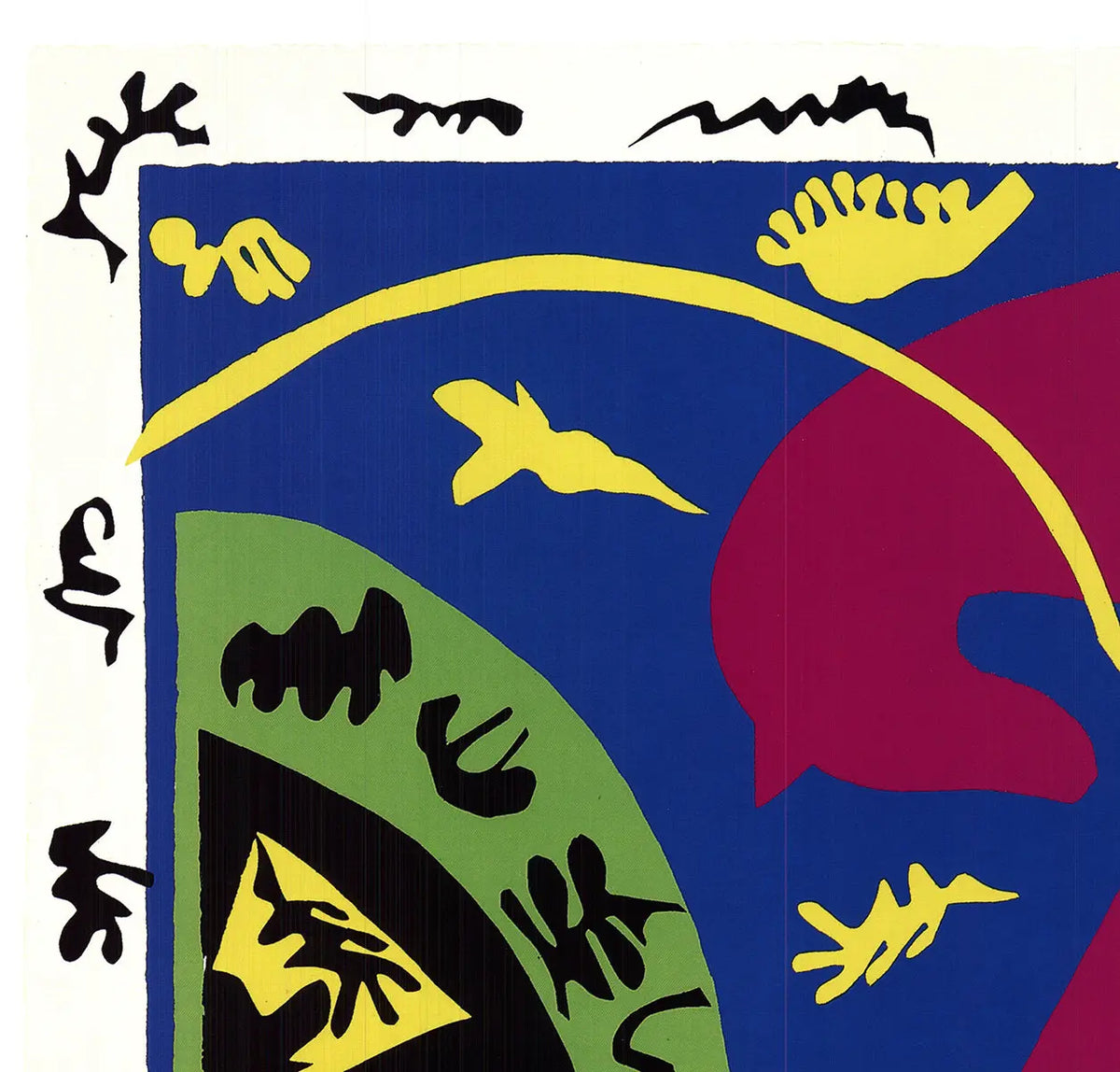 Henri Matisse lithograph poster featuring The Horse, The Equestrienne, and The Clown artwork, showcasing vibrant abstract figures.