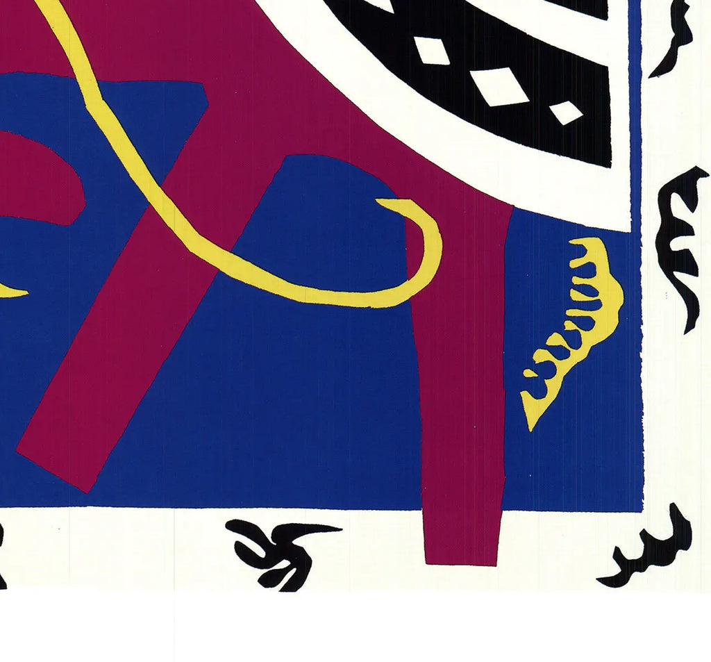 Henri Matisse lithograph poster featuring The Horse, The Equestrienne, and The Clown, showcasing vibrant colors and artistic design.