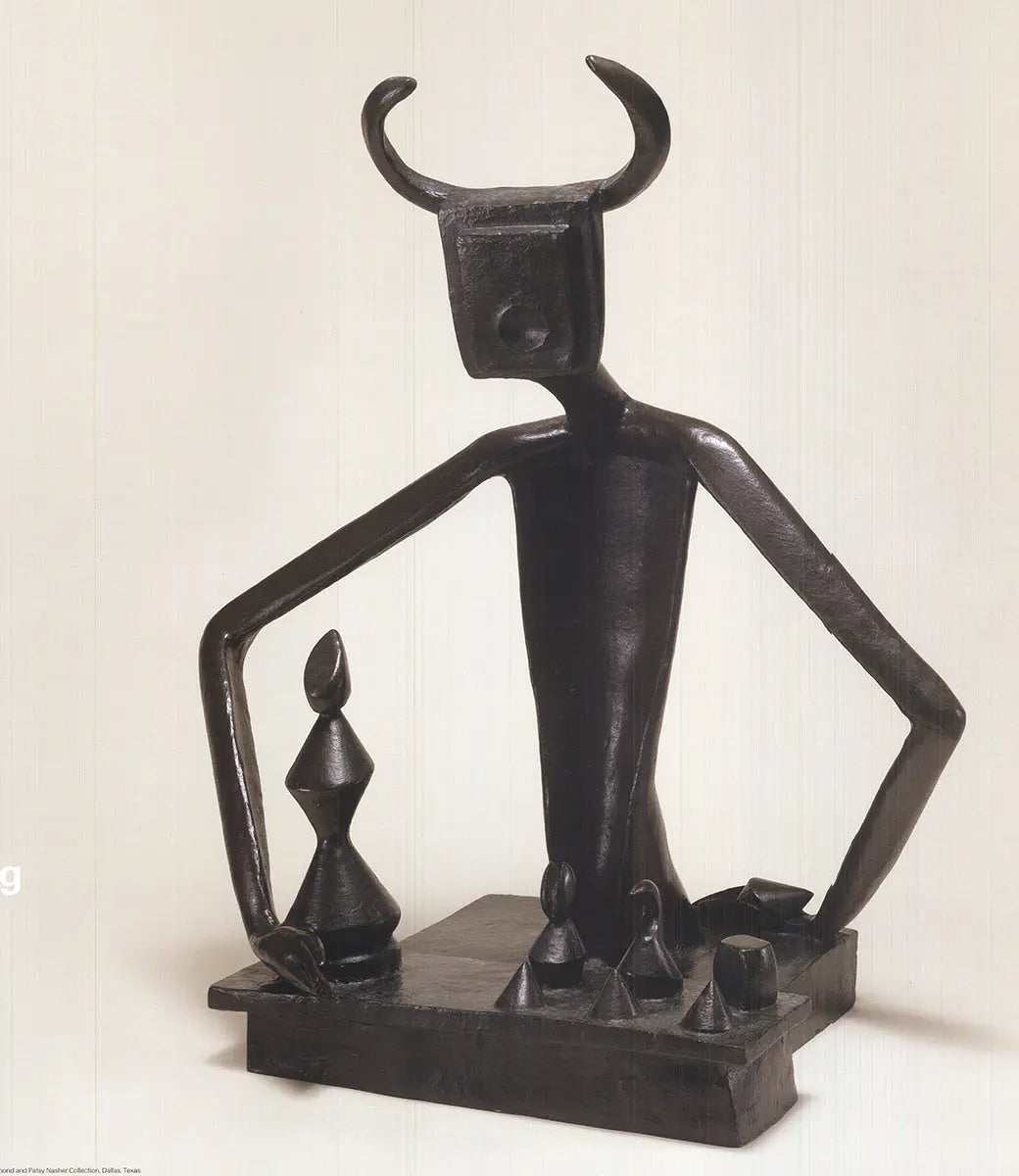 Max Ernst exhibition poster featuring artwork titled "The King Playing with the Queen" from 2003, showcasing surrealist art.