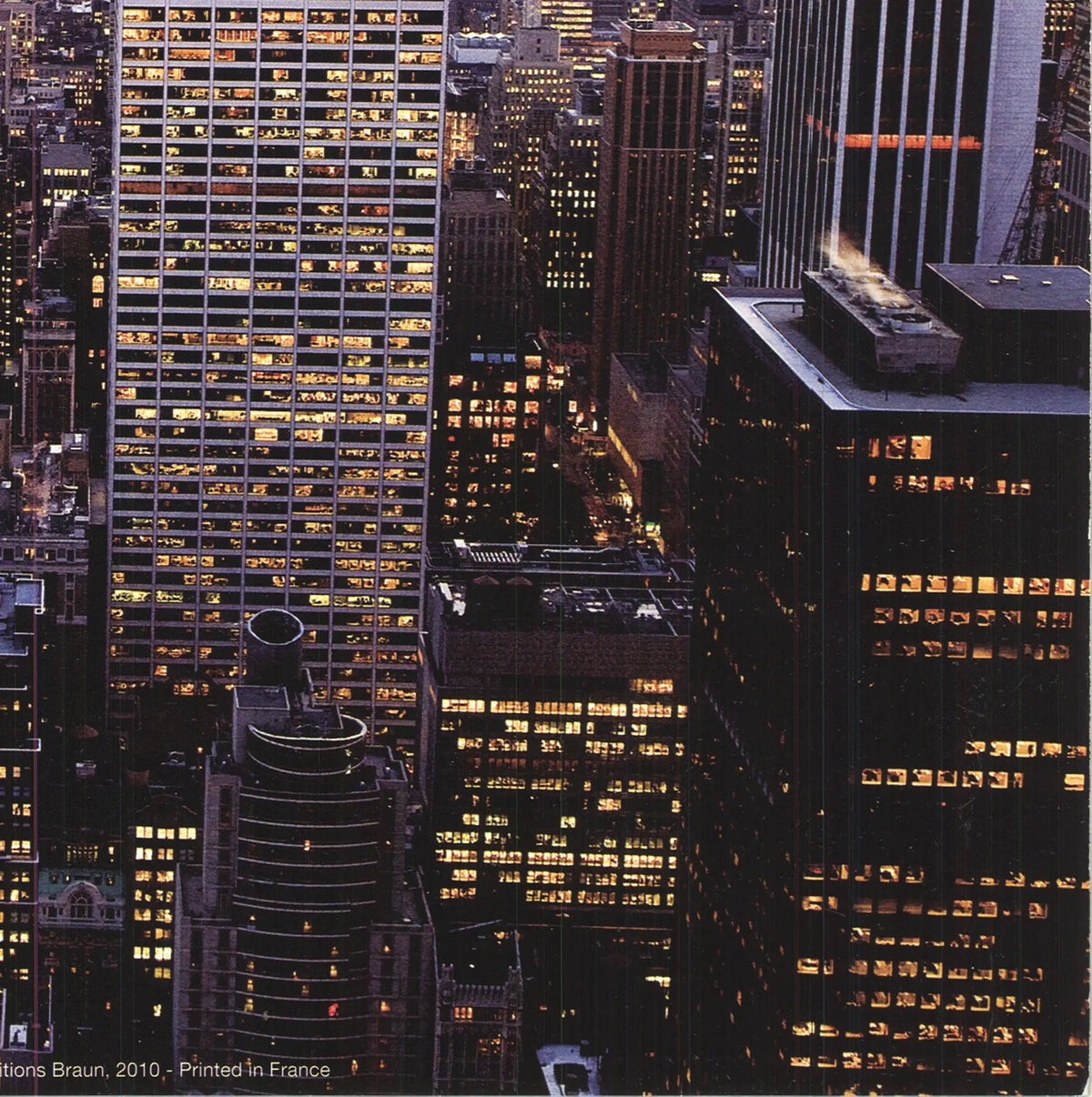 Michel Setboun Red Empire 2010 cityscape offset lithograph art print showcasing vibrant urban skyline and detailed architecture.