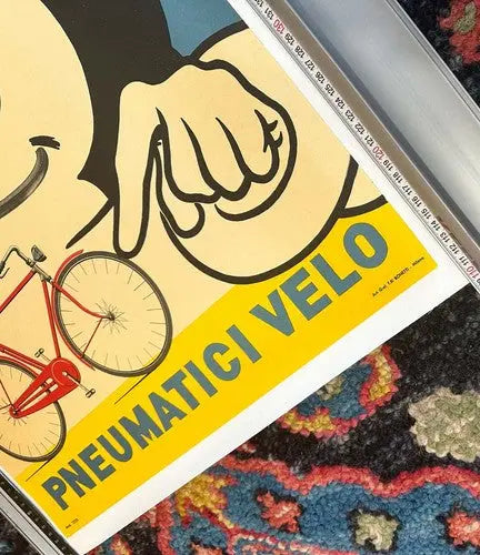 Vintage Michelin Bibendum poster from 1959 featuring classic bicycle advertising, an original print with colorful vintage design.