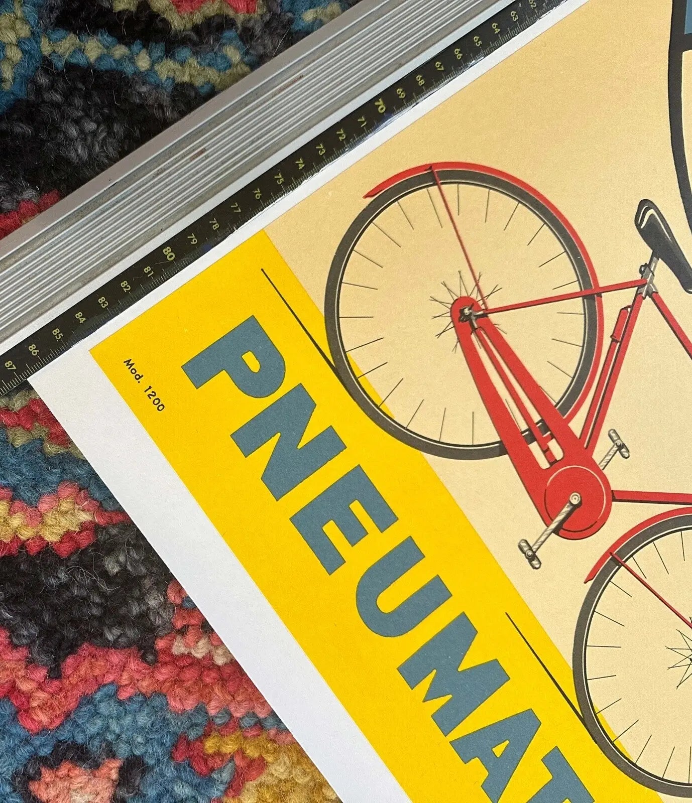 Vintage Michelin Bibendum poster from 1959 featuring a classic bicycle advertising design, original print collectible art.