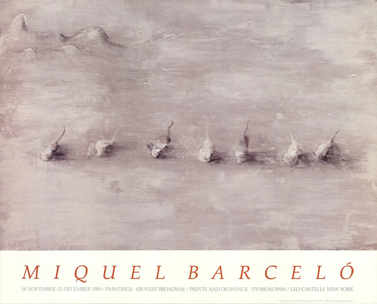 Miguel Barcelo Paysage Avec Sept Fruits 1989 lithograph poster showing vibrant landscape with seven fruits, artwork by Miguel Barcelo