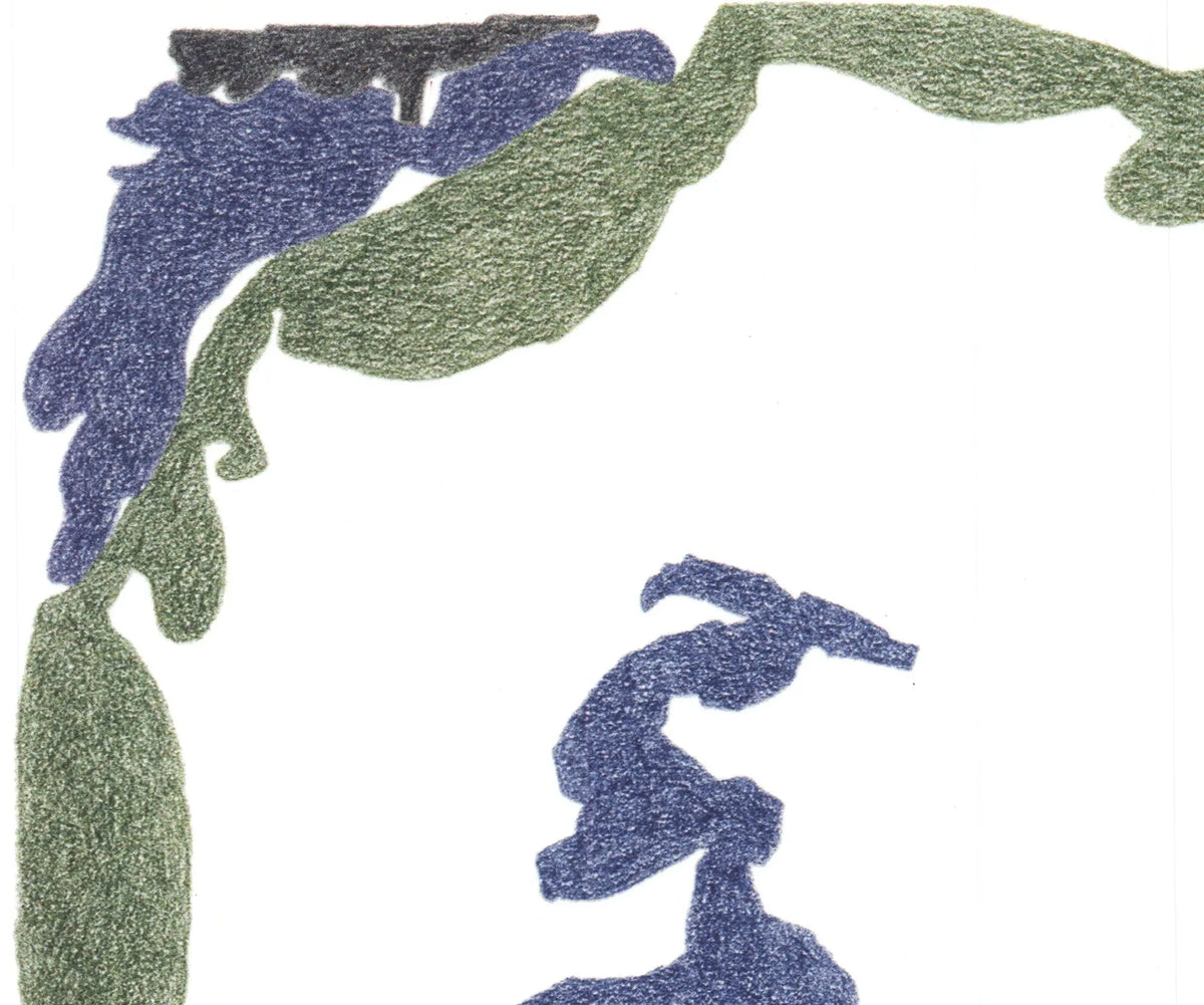 Signed Monique Prieto abstract lithograph art print featuring textured shaping, created in 2002.