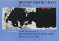 Robert Motherwell exhibition poster featuring black abstract artwork titled "No Way Out" from 1983.