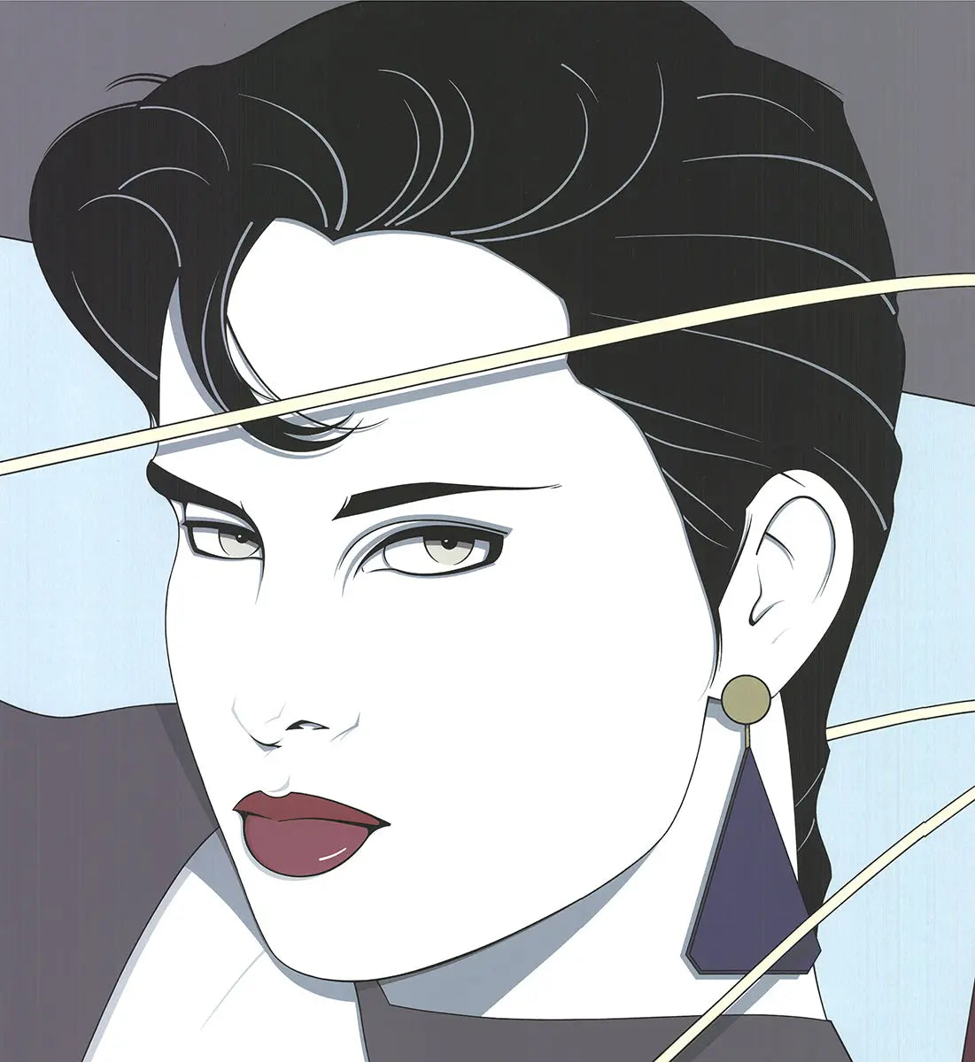 Vintage Patrick Nagel Commemorative #11 1987 serigraph screenprint art poster showcasing Nagel's style and bold graphic design.