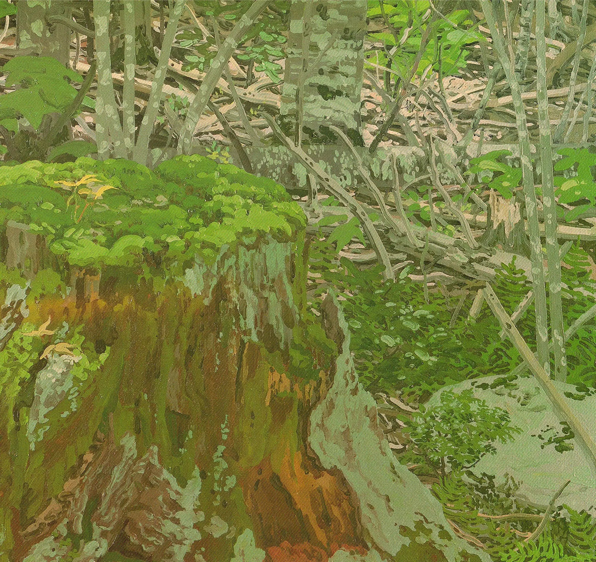 Neil Welliver Stump 1975 original exhibition poster, offset lithograph artwork featuring a detailed tree stump illustration.